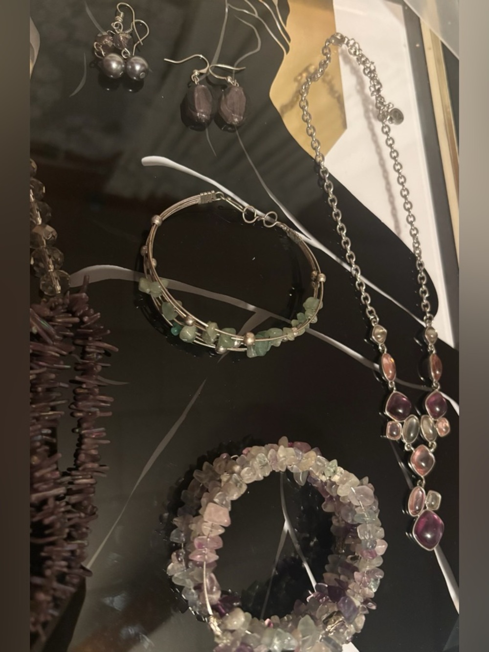 2 Necklaces, 2 Gemstone Bracelets, and 2 pairs of Earrings #121 - Picture 2 of 16